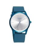 Sonata Poze Quartz Analog Silver Dial Silicone Strap Watch for Men-SP70019QP02W