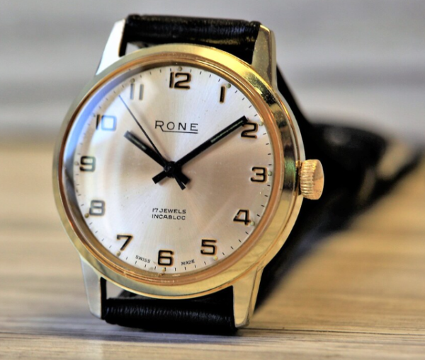 SWISS Vintage men's watch RONE - 1960's, 17 Jewels, Cal. ST 96, Swiss watch, mechanical watch, Men's Watch, Unique Wrist watch, Incabloc