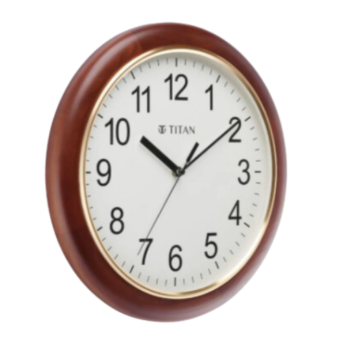 Titan White Dial Brown Color Silent Sweep Technology - 31.5 cm x 31.5 cm (Medium) 2 titan-white-dial-wall-clock