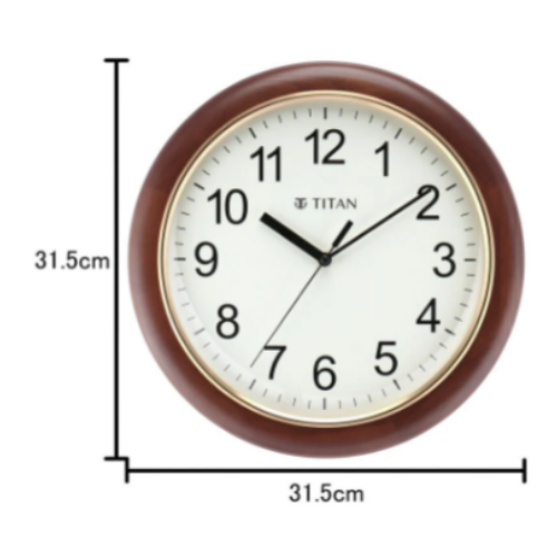 Titan White Dial Brown Color Silent Sweep Technology - 31.5 cm x 31.5 cm (Medium) 5 titan-white-dial-wall-clock