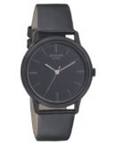 Sonata Quartz Analog Black Dial Leather Strap Watch for Men