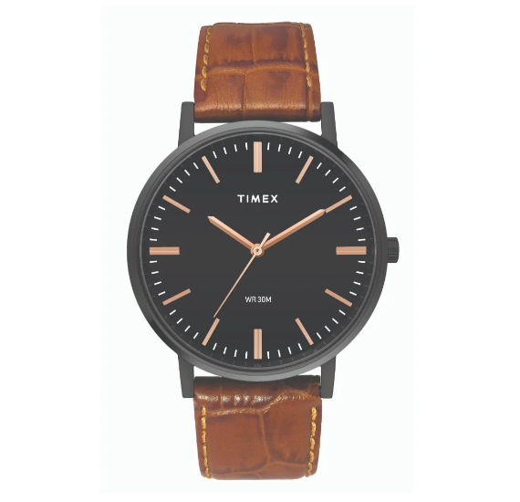 Timex Classics Men's Black Dial Round Case 3 Hands Function Watch -TW0TG8004