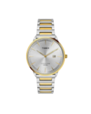 Timex Fashion Men's Silver Dial Round Case 2 Hands+Date Function Watch