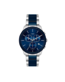 Timex Fashion Men's Blue Dial Round Case Chronograph Function Watch