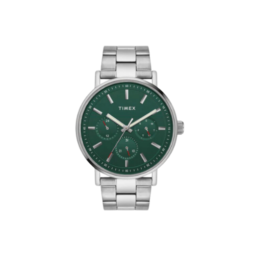Timex Fashion Men's Green Dial Round Case Multifunction Function Watch