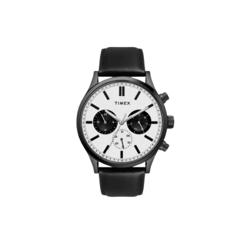 Timex Fashion Men's Silver Dial Round Case Multifunction Function Watch