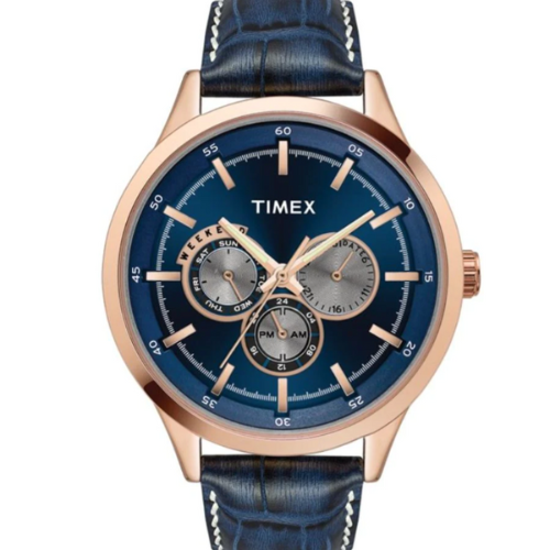 Timex Fashion Men's Blue Dial Round Case Multifunction Function Watch