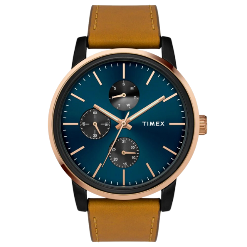 Timex Fashion Men's Blue Dial Round Case Multifunction Function Watch