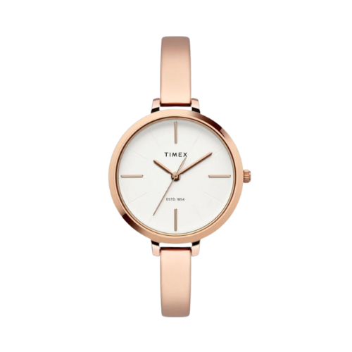 Timex Fashion Women's Silver Dial Round Case 3 Hands Function Watch