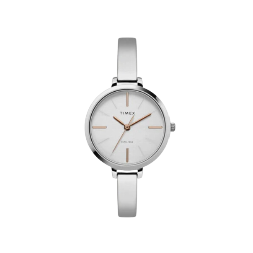 Timex Fashion Women's Silver Dial Round Case 3 Hands Function Watch
