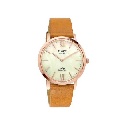 Timex Empera Women's Mother Of Pearl Dial Round Case 2 Hands Function Watch