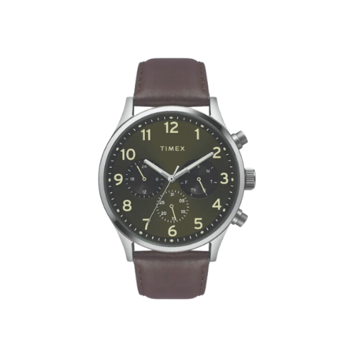 Timex Fashion Men's Green Dial Round Case Multifunction Function Watch