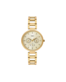 Timex Fashion Women's Champagne Dial Round Case Multifunction Function Watch