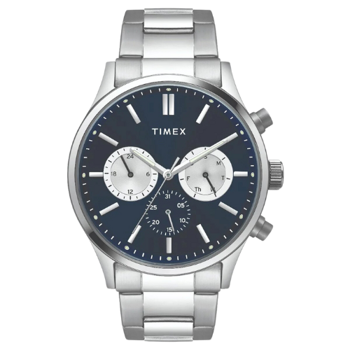 Timex Fashion Men's Blue Dial Round Case Multifunction Function Watch