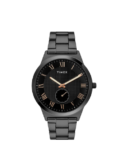 Timex Men Black Round Analog Brass Dial Watch