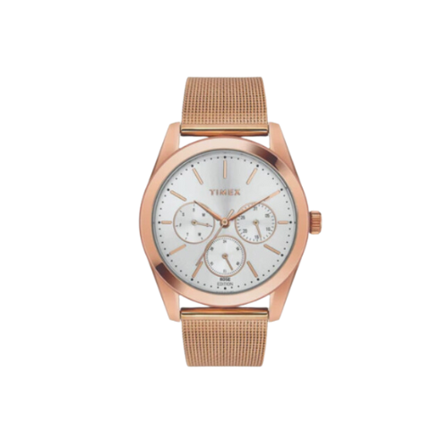 Timex Fashion Women's Silver Dial Round Case Multifunction Function Watch