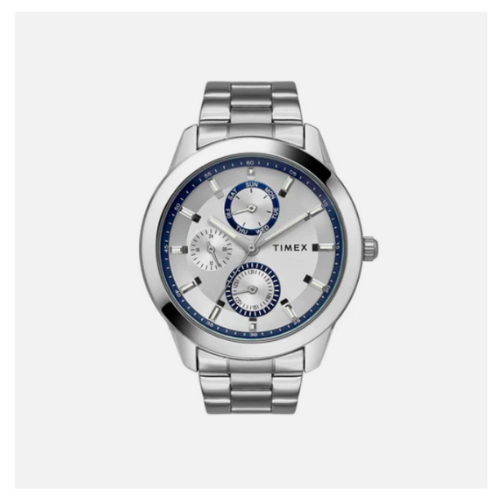 Timex Fashion Men's Silver Dial Round Case Multifunction Function Watch