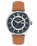 Timex Fashion Men's Blue Dial Round Case Day Date Function Watch