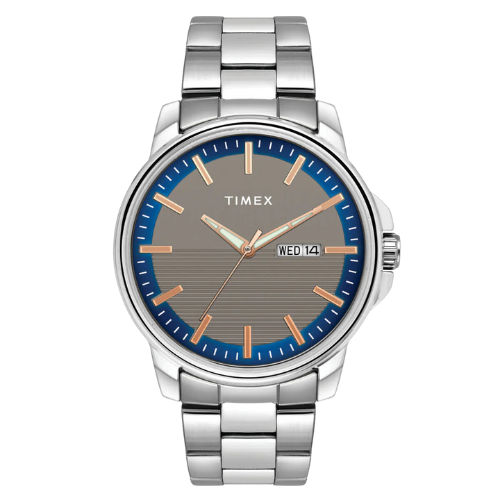 Timex Fashion Men's Grey Dial Round Case Day Date Function Watch