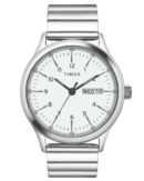 Timex Fashion Men's White Dial Round Case Day Date Function Watch