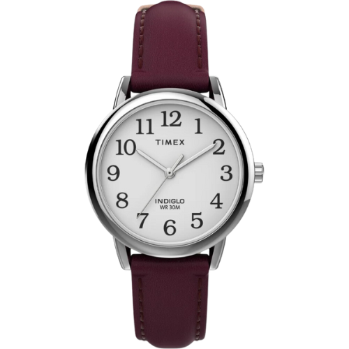 Timex Women White Analog Round Brass Dial Watch -