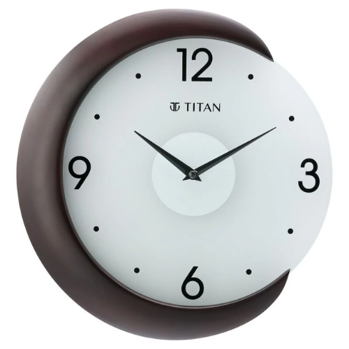 Titan Wooden Half Moon Wall Clock