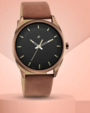 Fastrack After Dark Black Dial Leather Strap Watch for Guys