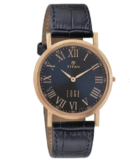 Titan Edge Blue Dial Analog Leather Strap Watch for Men