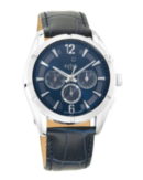 Xylys Quartz Multifunction Blue Dial Leather Strap Watch for Men
