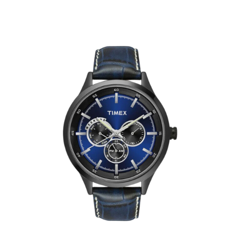 Timex Fashion Men's Blue Dial Round Case Multifunction Function Watch