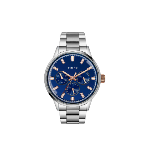 Timex Fashion Men's Blue Dial Round Case Multifunction Function Watch