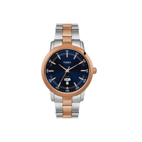 Timex Classics Men's Quartz Analog Blue Dial Round Case Day Date Function Watch -TW000G913