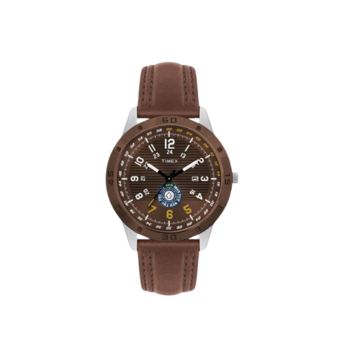 Timex Fashion Men's Quartz Analog Brown Dial Round Case Day Date Function Watch