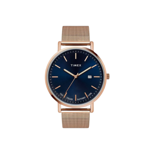 Timex Empera Men's Blue Dial Round Case 10 Year Battery Life + Date Function Watch