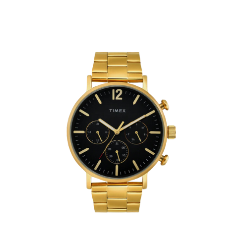 Timex Men Black Round Multifunction Dial Watch