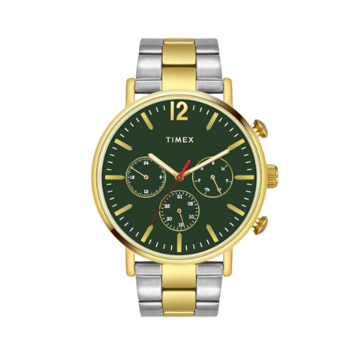 Timex Fashion Men's Green Dial Round Case Multifunction Function Watch