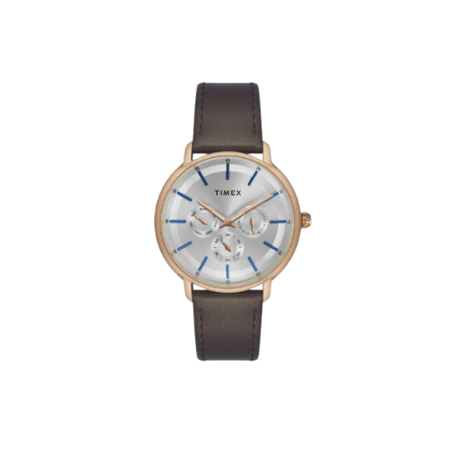 Timex Fashion Men's Silver Dial Round Case Multifunction Function Watch