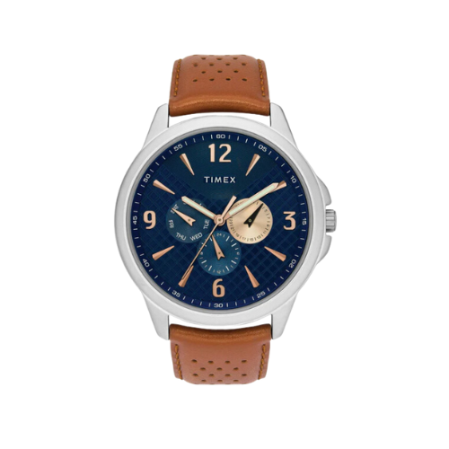 Timex Fashion Men's Blue Dial Round Case Multifunction Function Watch