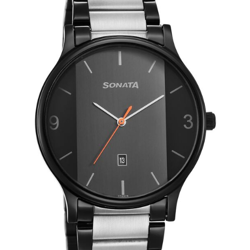 Sonata Quartz Analog Black Dial