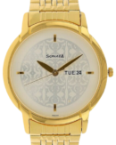 Sonata Quartz Analog with Day and Date Silver Dial