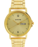 Sonata Quartz Analog with Day and Date Champagne Dial