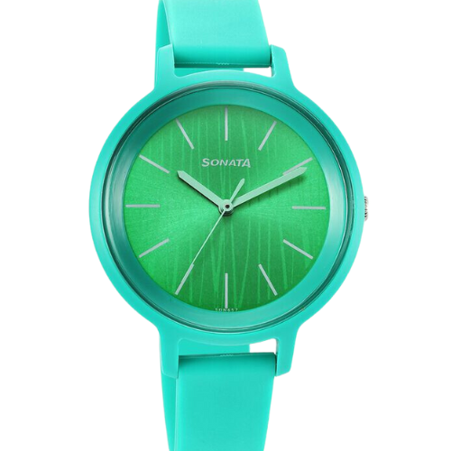 Sonata Splash Quartz Analog Green Dial