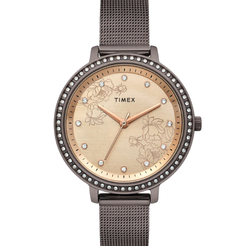 Timex Fashion Women's Rose Gold Dial Round Case 3 Hands Function Watch