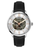 Timex Men Automatic Silver Round Stainless Steel Dial Watch
