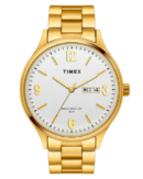 Timex Men Analog Silver Round Brass Dial Watch