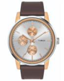 Timex Fashion Men's Silver Dial Round Case Multifunction Function Watch