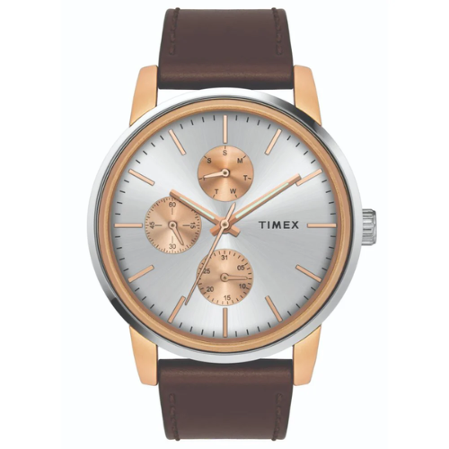 Timex Fashion Men's Silver Dial Round Case Multifunction Function Watch