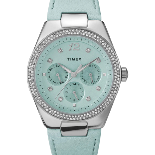 Timex Trend Women Blue Round Brass Dial Analog Watch