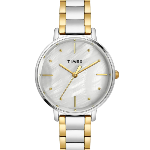 Timex Women Grey Round Analog Brass Dial Watch