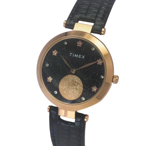 Timex Women Black Round Dial Analog Watch